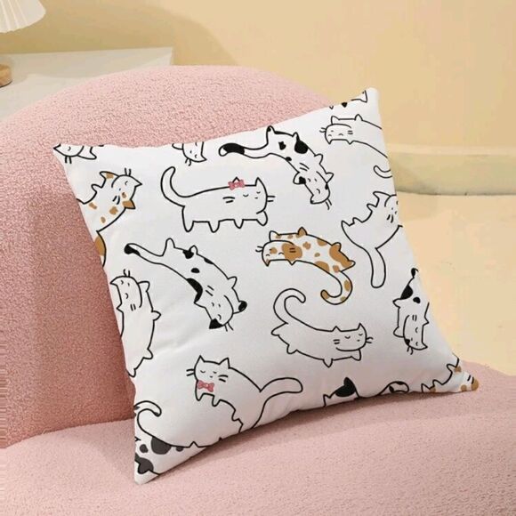 Cats Pattern Design Zippered Pillowcase for Accent Pillow 17" - Picture 3 of 4
